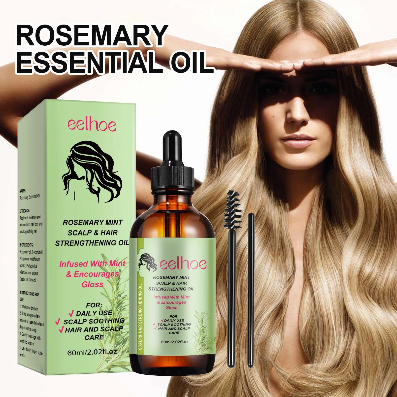 Rosemary Dense Hair Growth Oil Brush